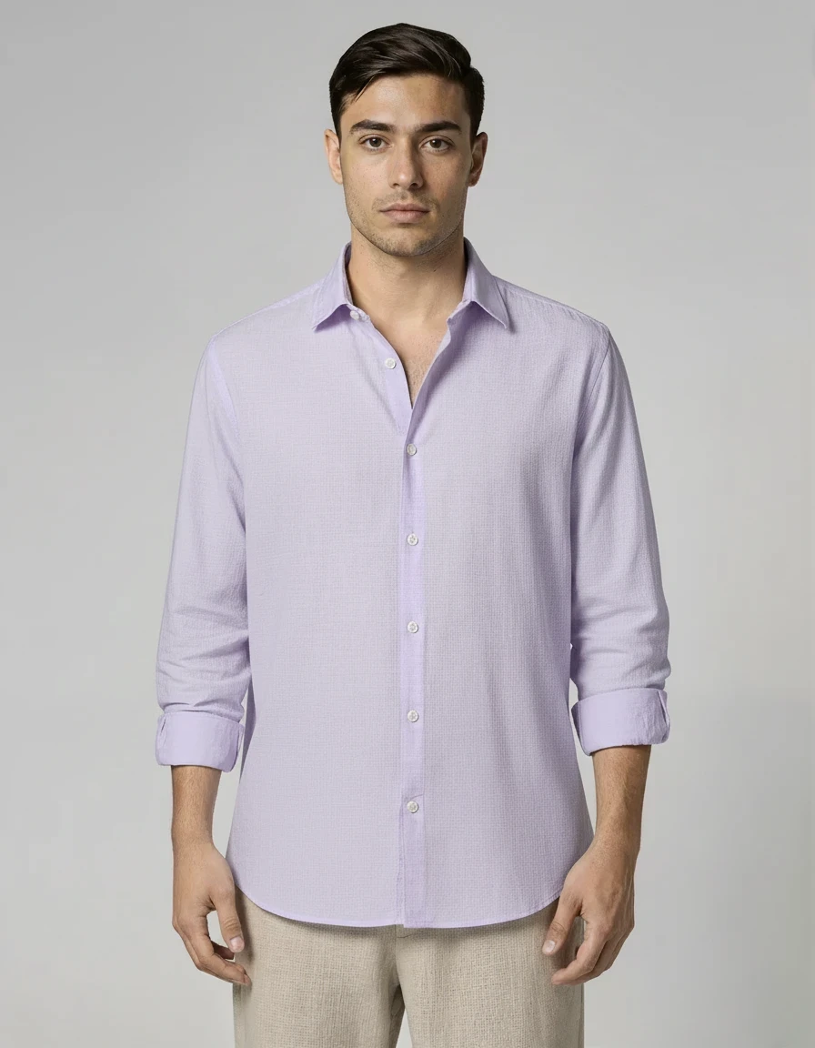 Men's Lavander Linen Shirt