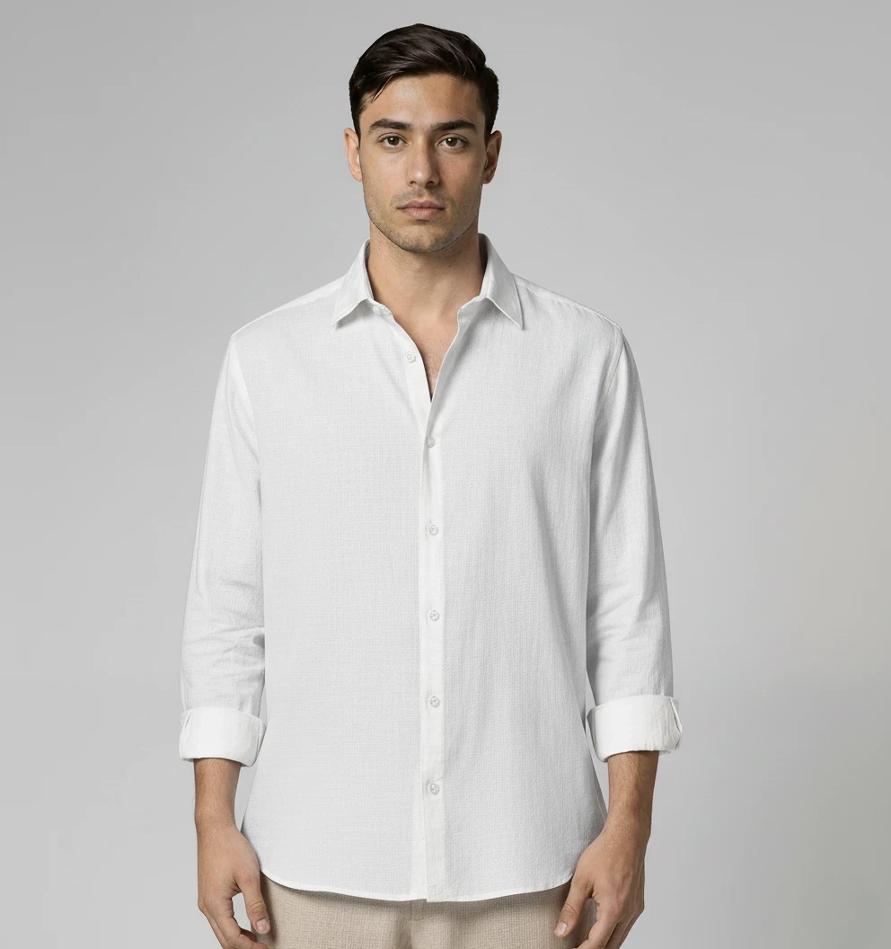 Men's White Shirt Linen