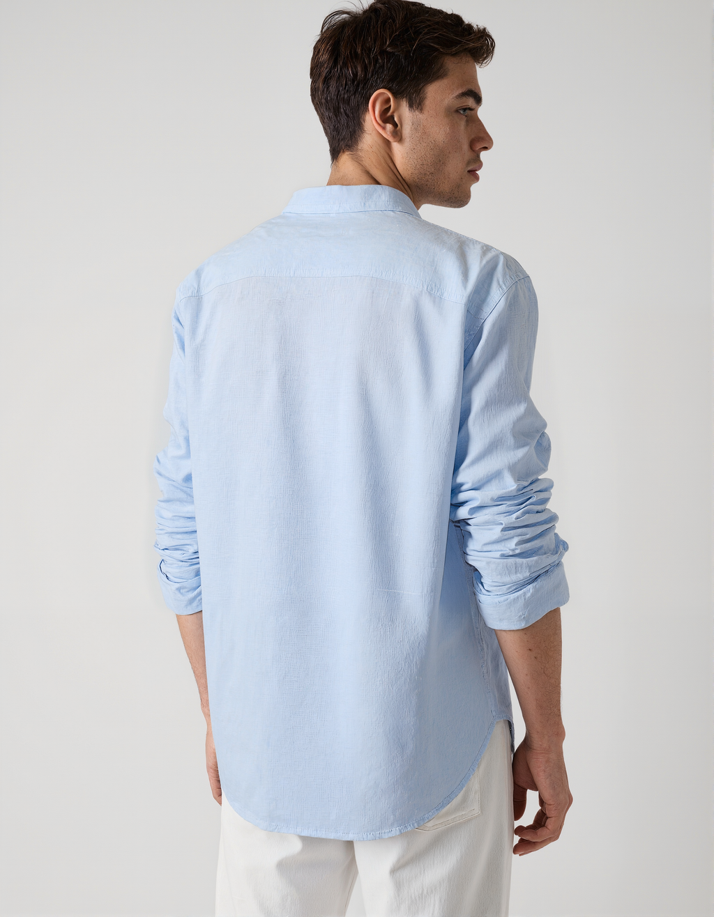 Men's Light-Blue Linen Shirt