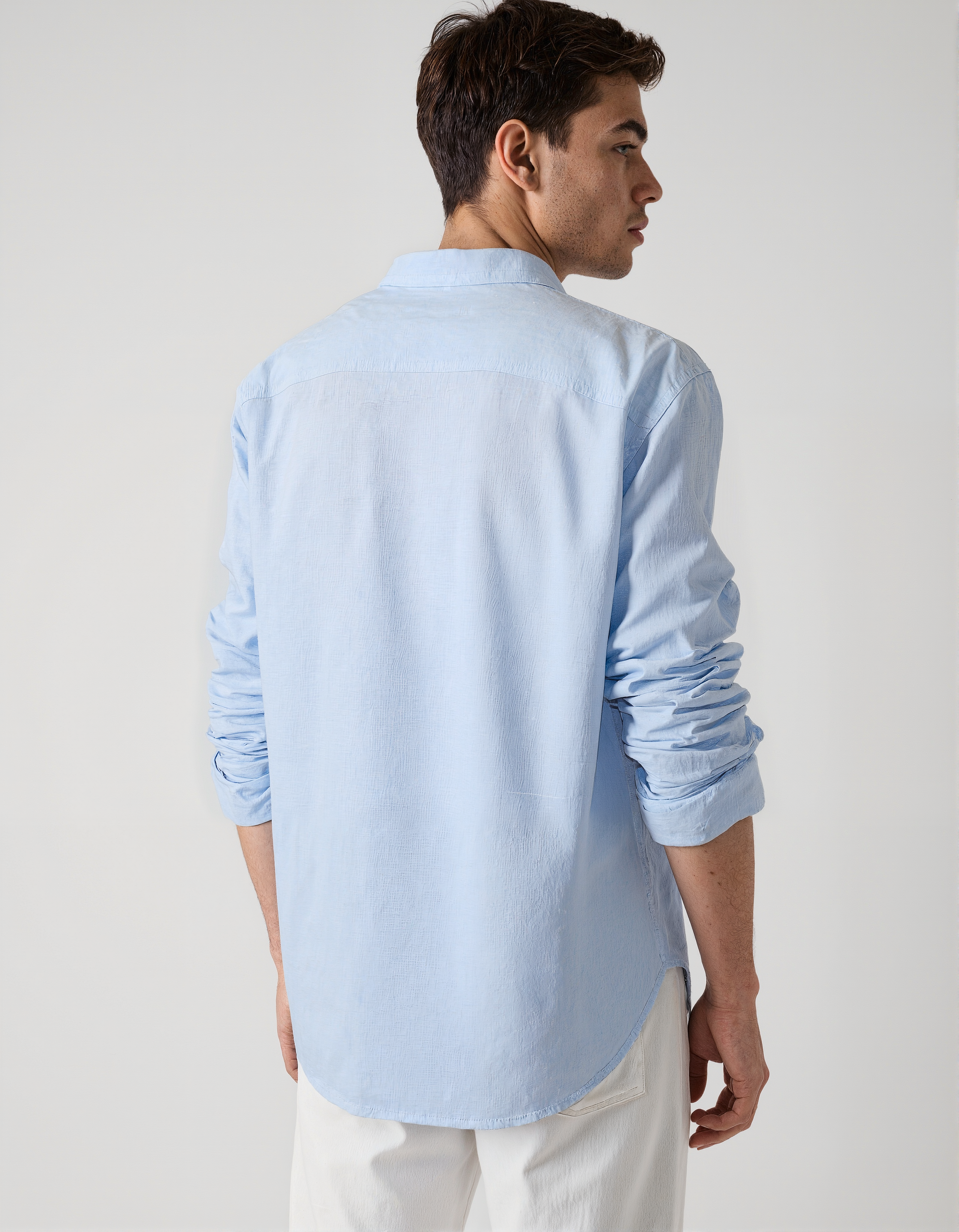 Men's Light-Blue Linen Shirt